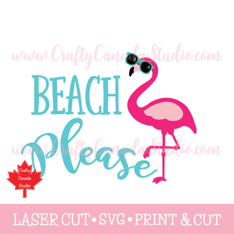 Beach Please with Flamingo SVG