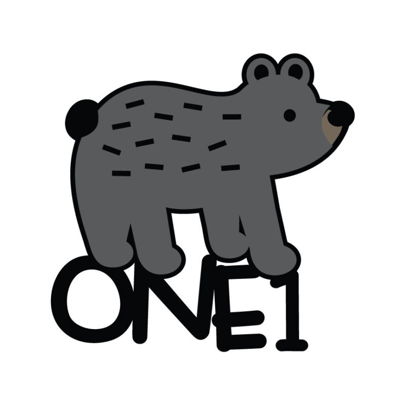 Age 1 Bear Cake Topper SVG