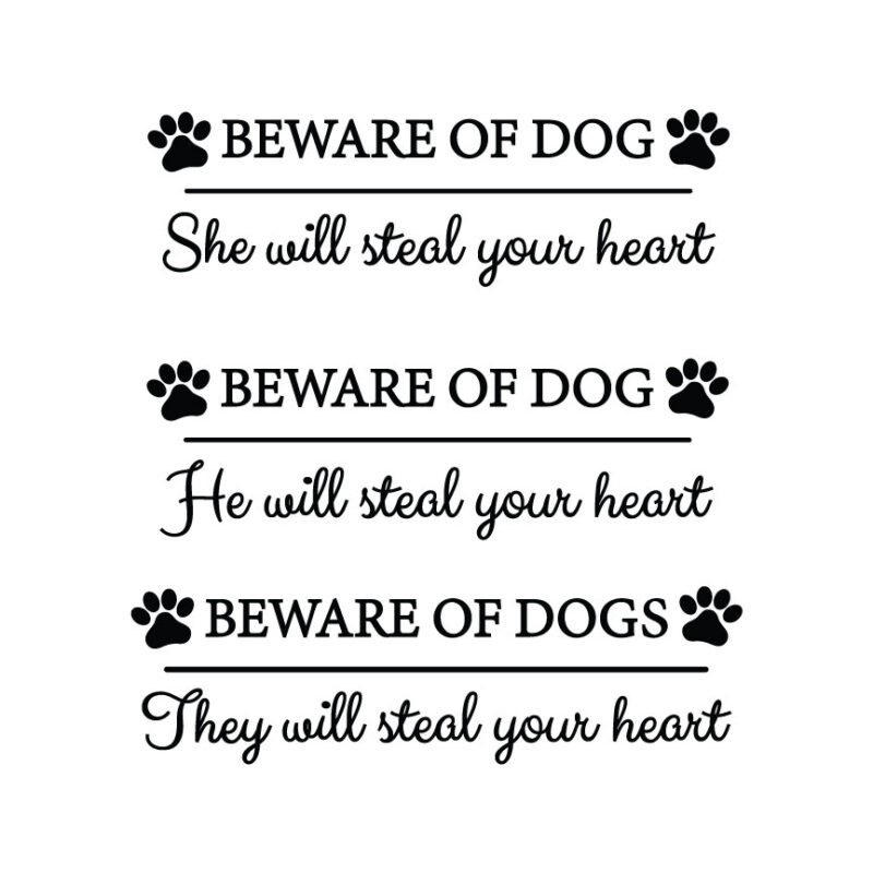 Beware Of Dog - Set Of 3