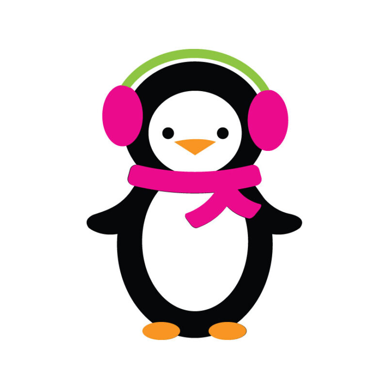 Penguin with Ear Muffs SVG