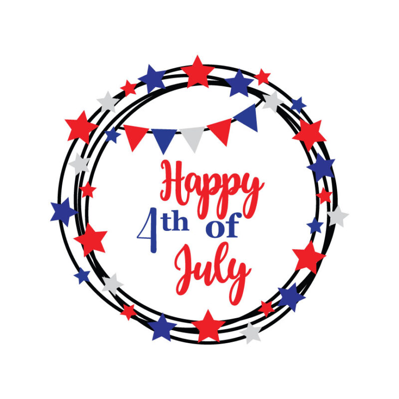 Happy 4th Of July Wreath SVG