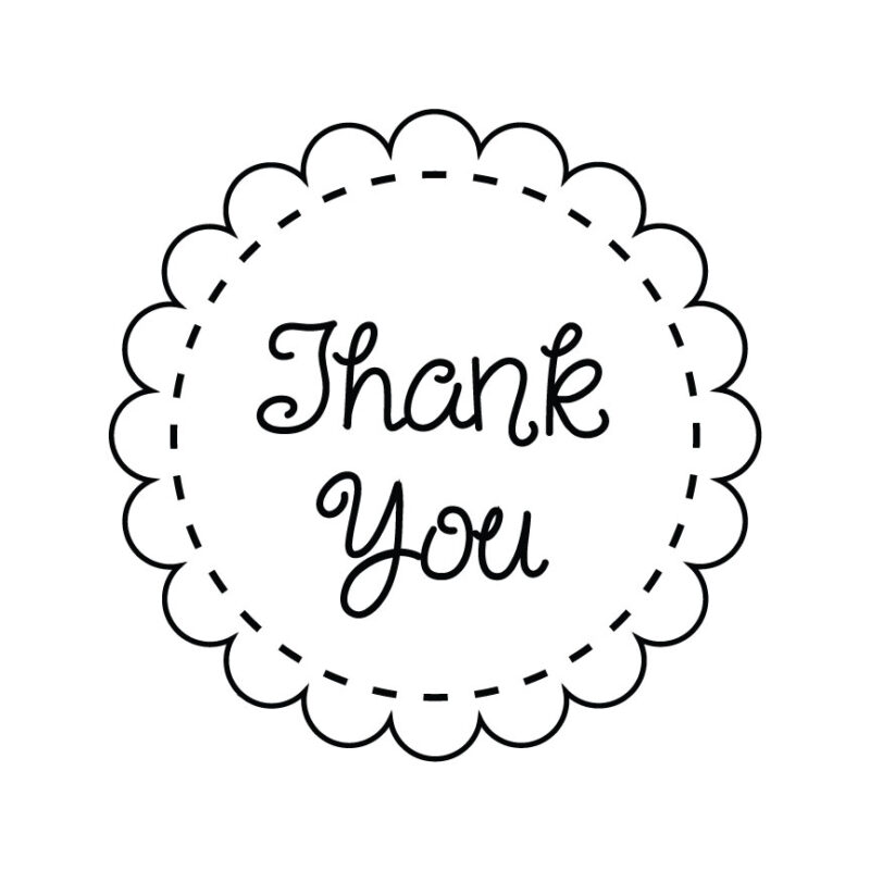 Thank You Scalloped Tag SVG