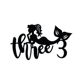 Age 3 Mermaid Cake Topper