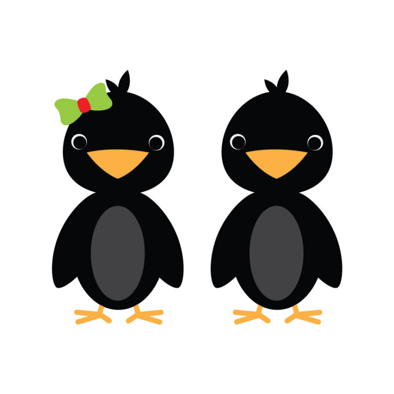 Boy and Girl Crow SVG