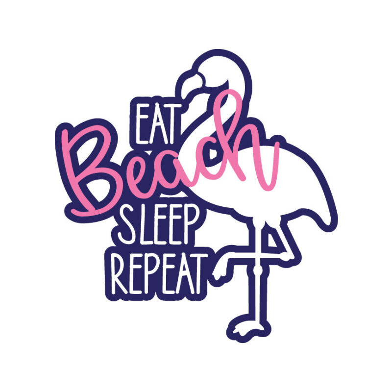 Eat Beach Sleep Repeat Flamingo SVG