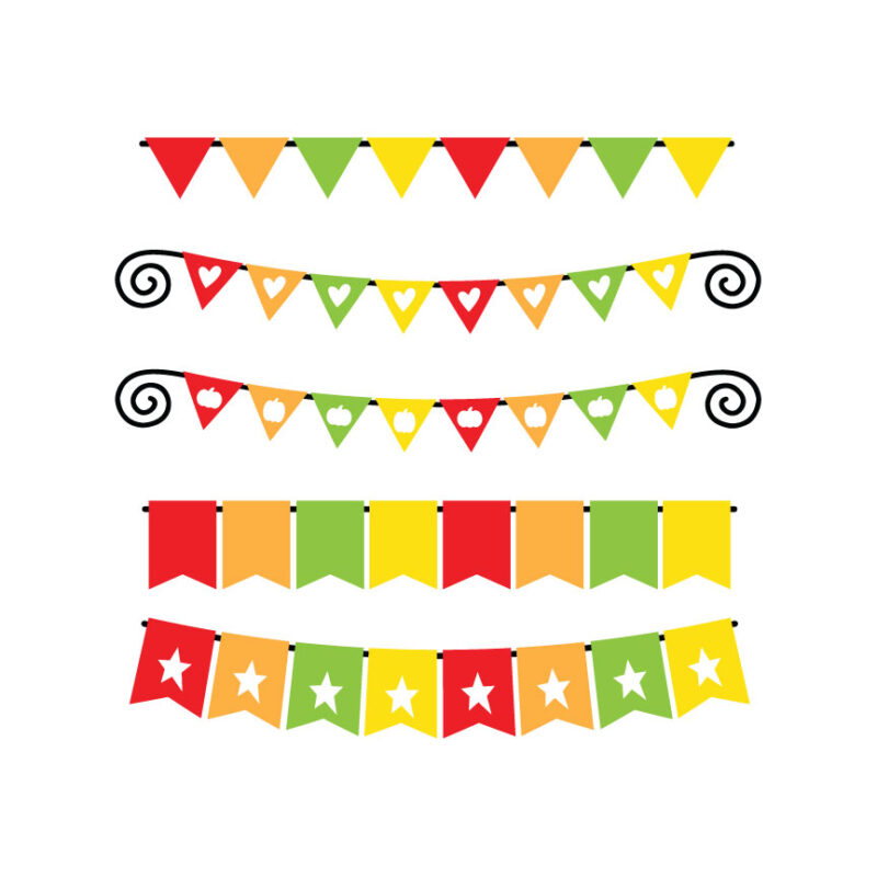 Fall Banner and Bunting SVG