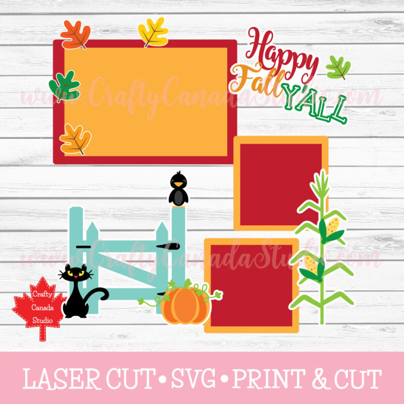 Fall Themed Scrapbook Page SVG