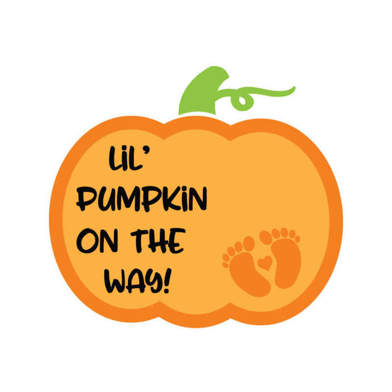 Lil' Pumpkin On The Way Baby Announcement SVG