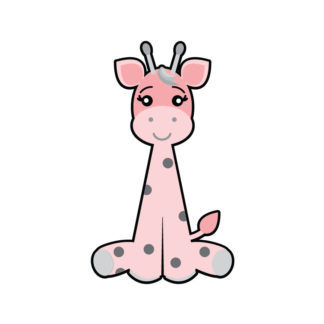 pink baby giraffe cartoon