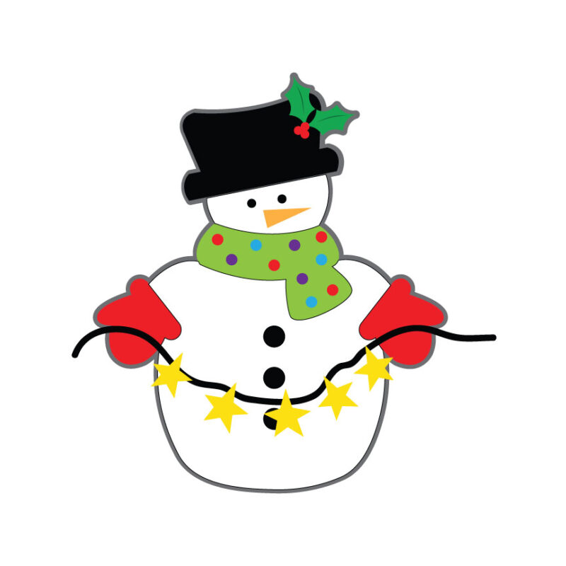 Snowman with Star Garland
