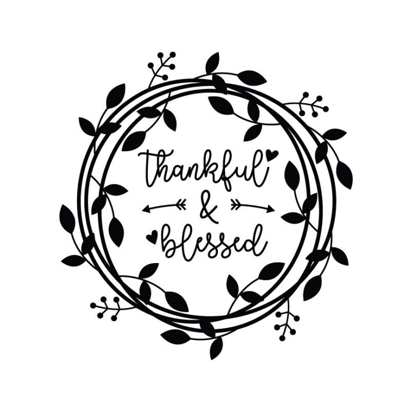Thankful And Blessed Wreath SVG
