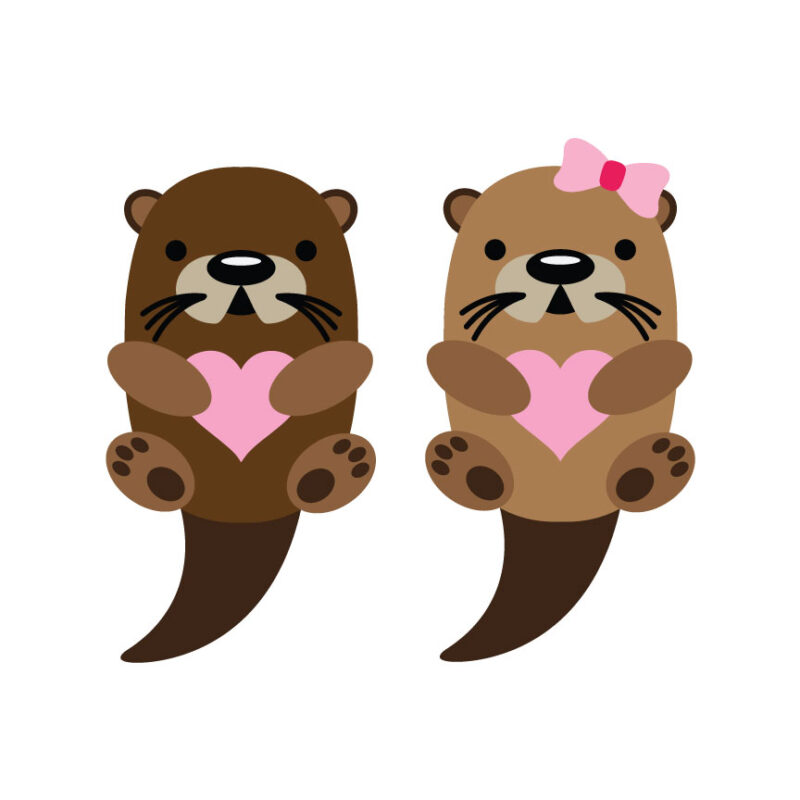Valentine's Day Otters SVG