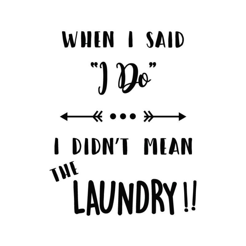 When I Said "I Do" I Didn't Mean The Laundry