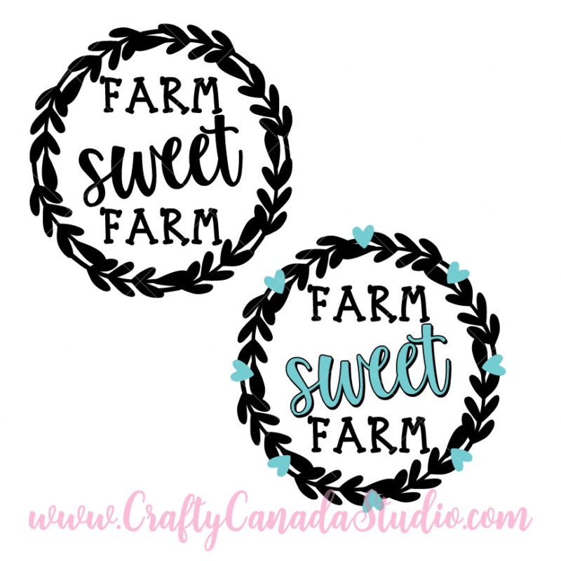 Farm Sweet Farm with Wreath SVG