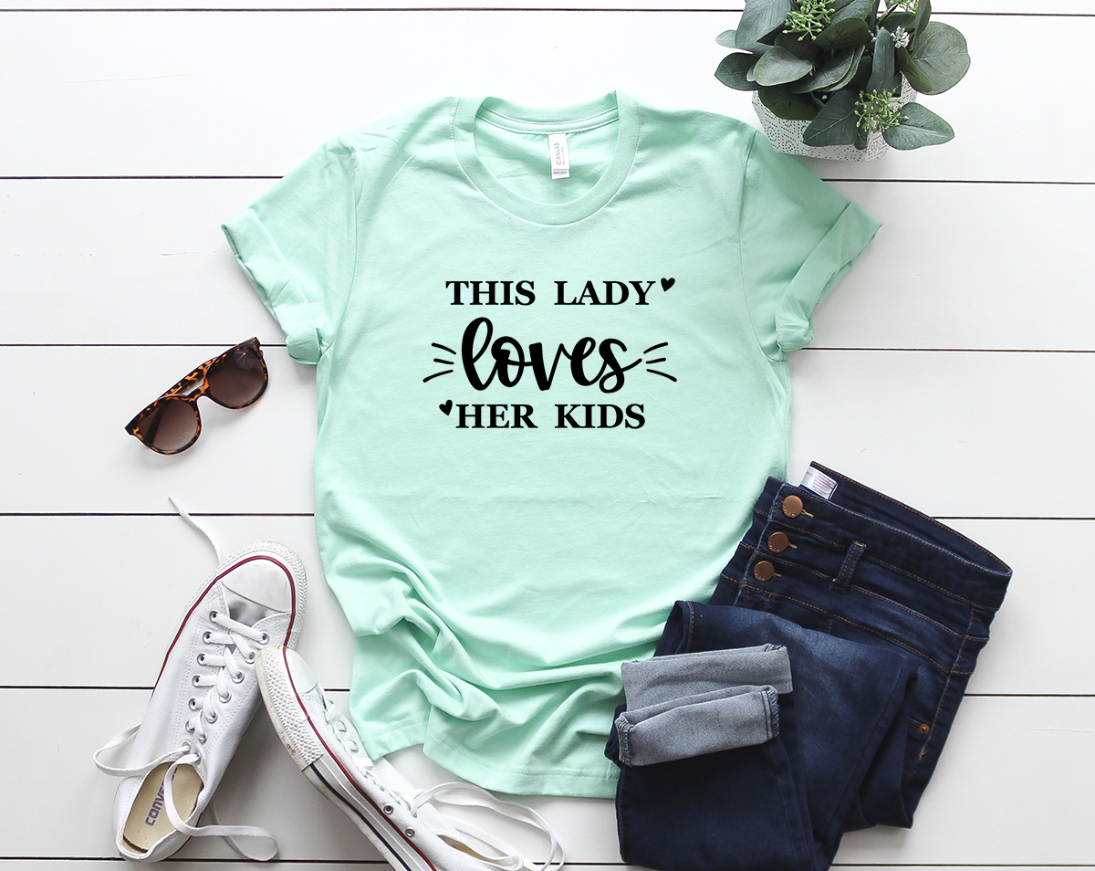 This Lady Loves Her Kids SVG - Crafty Canada Studio