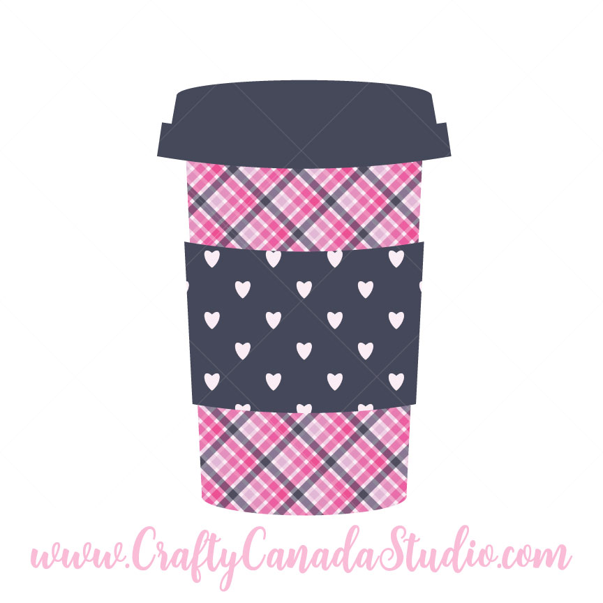Valentine's Day Coffee Cup SVG - Crafty Canada Studio