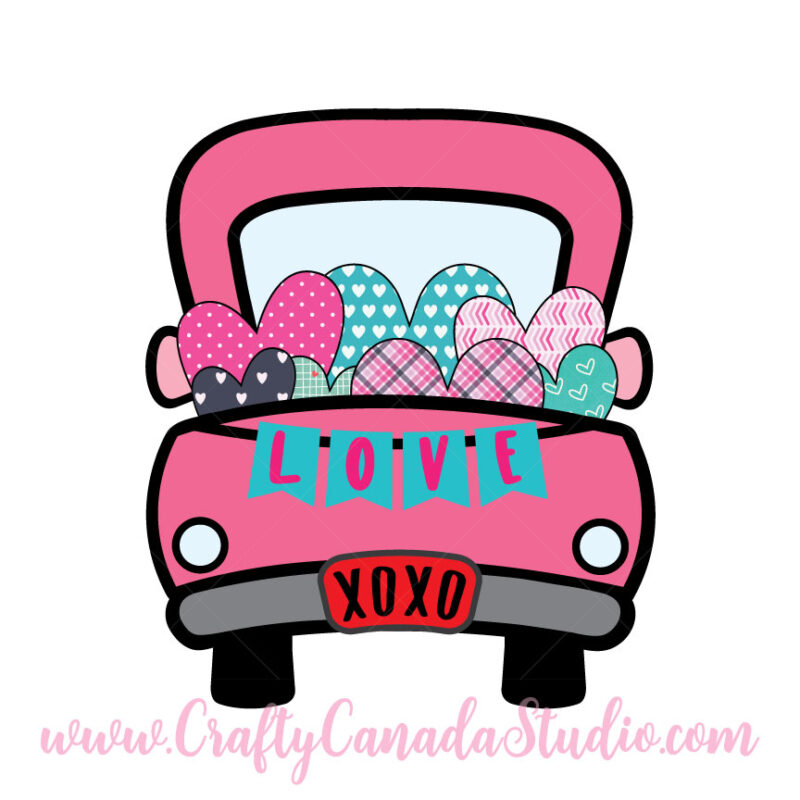 Vintage Valentine's Truck SVG